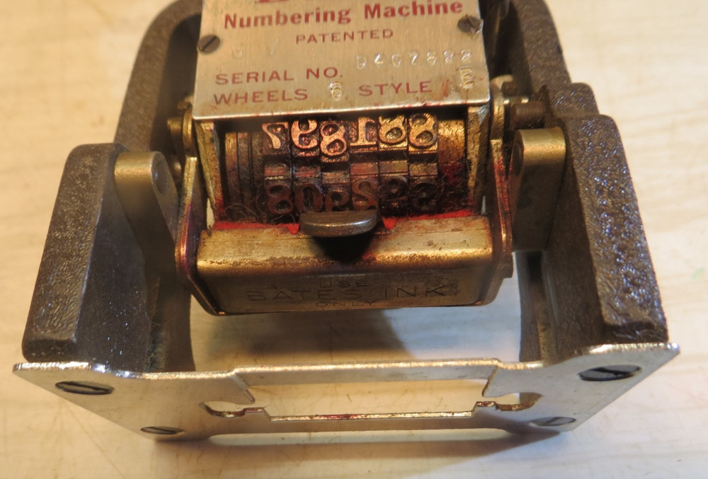 Vintage Bates Multiple Movement Numbering Machine Stamp 6 Wheels Style E