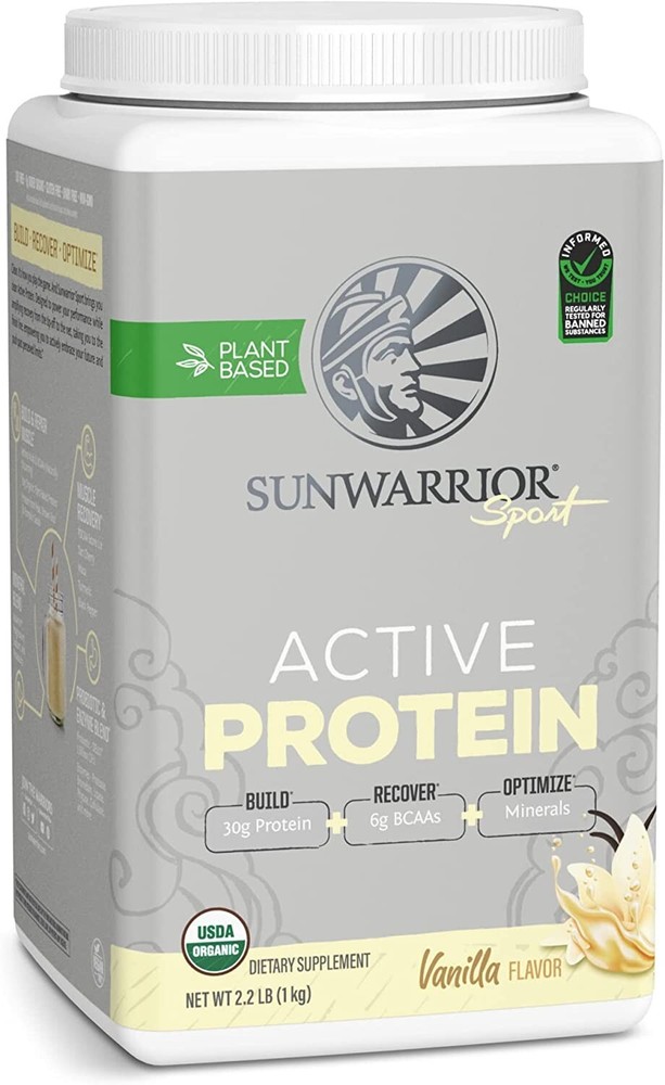 Sunwarrior Pre & Post Workout Active Protein Vegan - Vanilla Protein, 2.2 lbs