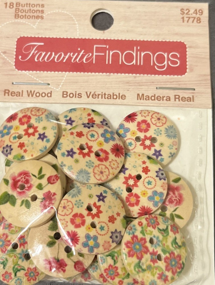 package of floral BUTTONS
