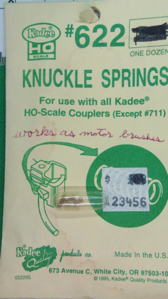 Kadee #622, Knuckle Springs, pkg. 12 - Details Below