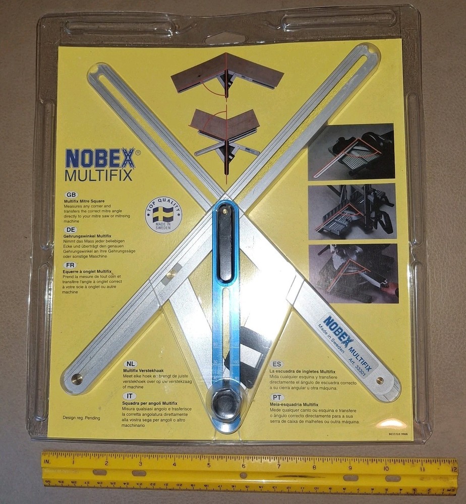 NOS Nobex Multifix Combination Protractor Sliding Angle Miter Square 33301