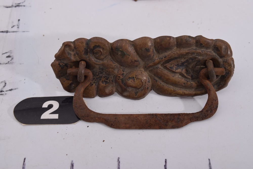 Salvaged Antique Variations - 19th Century Pressed Metal Bail Pull(s) & Hardware