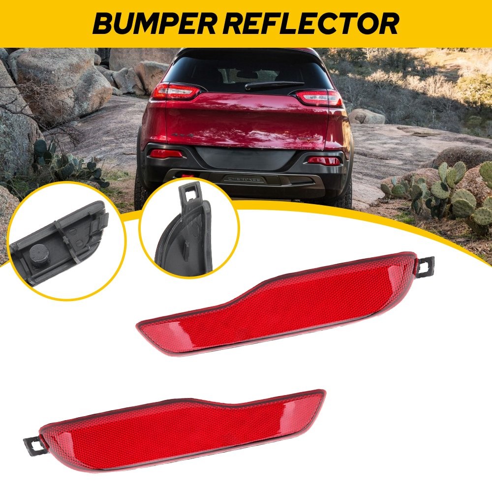 LH+RH Side Rear Bumper Light Reflector Lamp For JEEP Cherokee 14 15 2016-2018 J