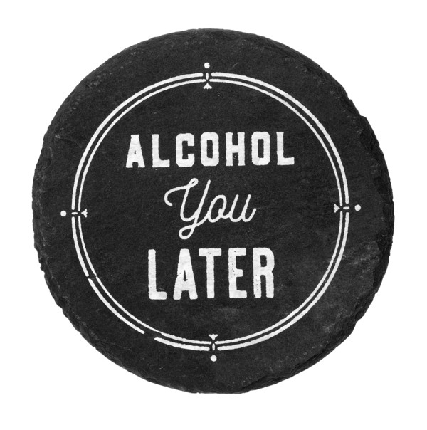 Midwest CBK Round Happy Hour Text Coasters (CB176167)