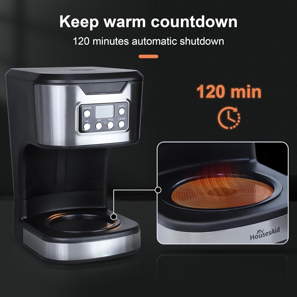 Programmable Coffee Maker 12 Cup Brew & Drip coffee machine, Fully Automatic,...