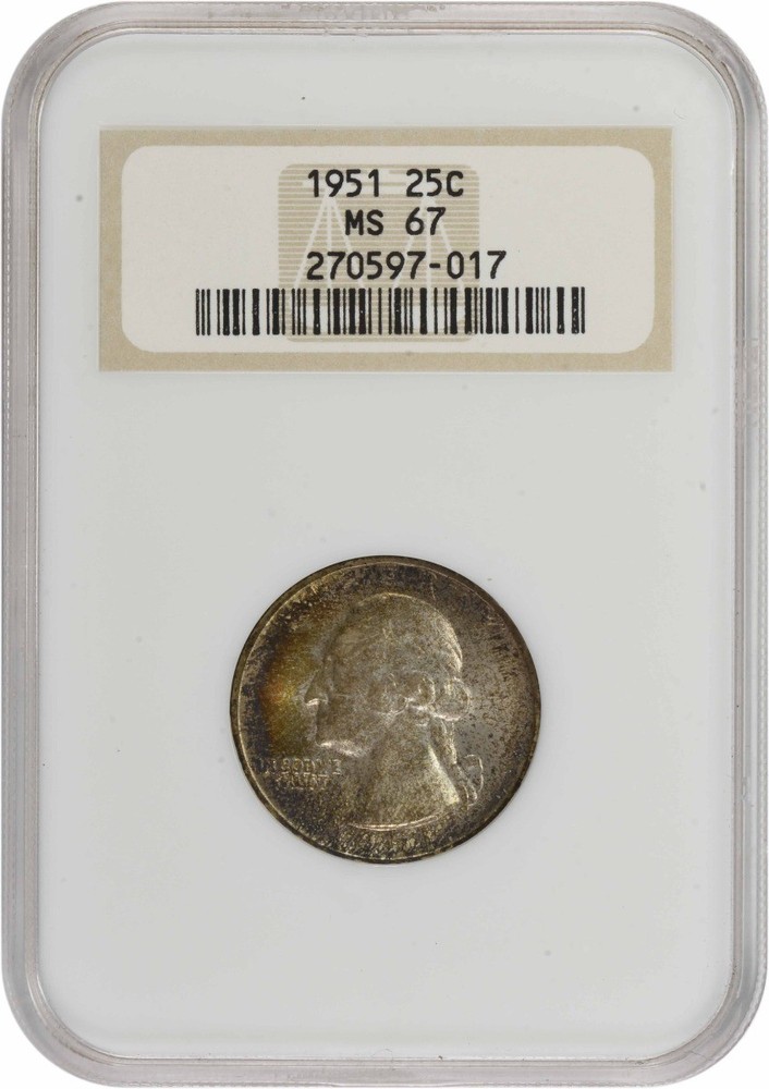 1951 Washington Silver Quarter MS67 NGC