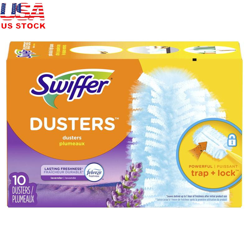 Feather Microfiber Duster Refills 10Ct Lavender Scent Trap Lock Dust Allergens