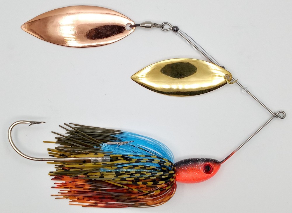 Custom Magnum Spinnerbait ~ HB Bluegill ~ 1 oz Double Willow