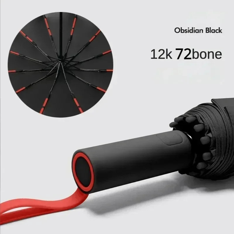 Super Strong Windproof Automatic Folding Men Umbrella 72 Bone Reinforced Large