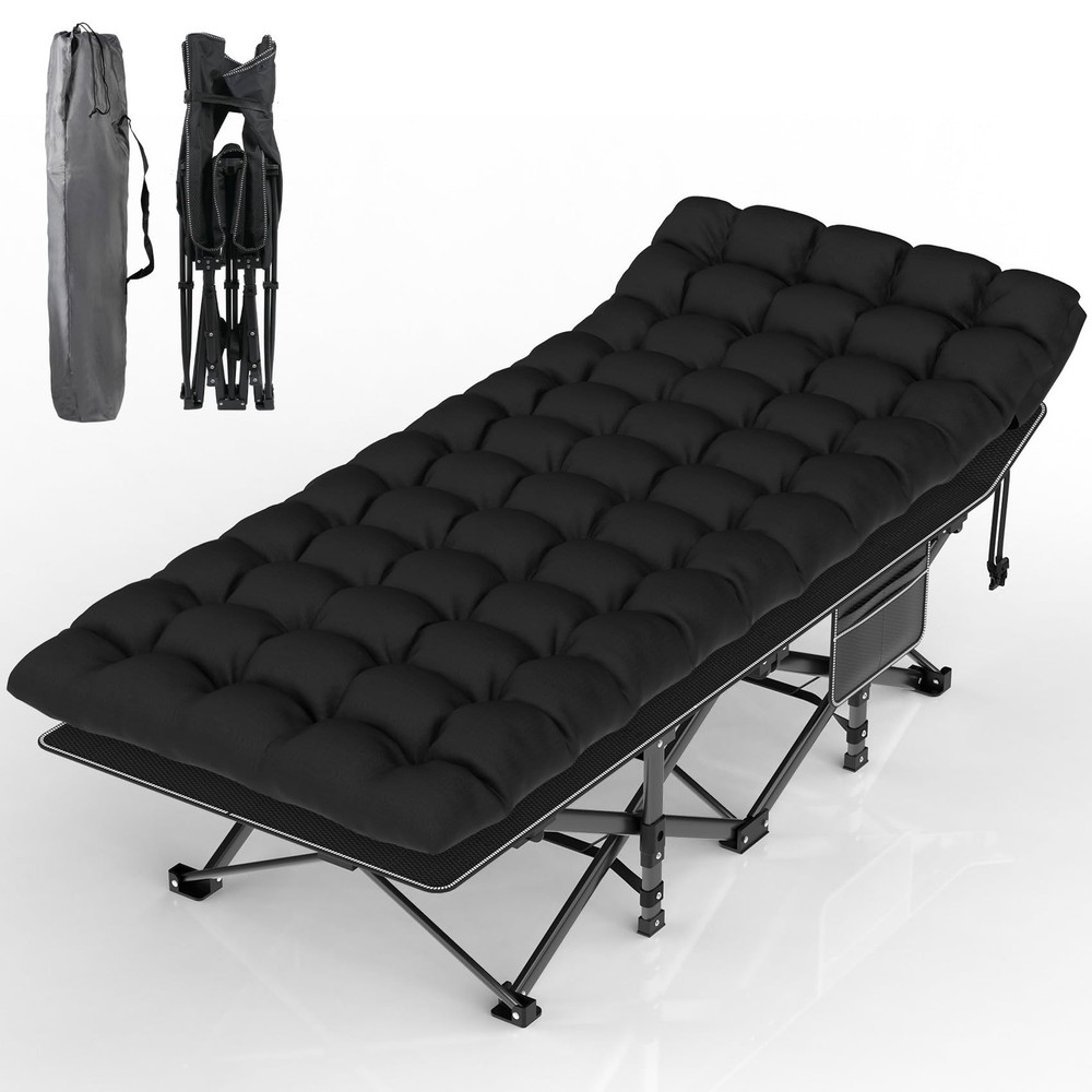 Camping Cot, Folding Camping Cot Bed for Adults Sleeping 1200D Double Layer O...