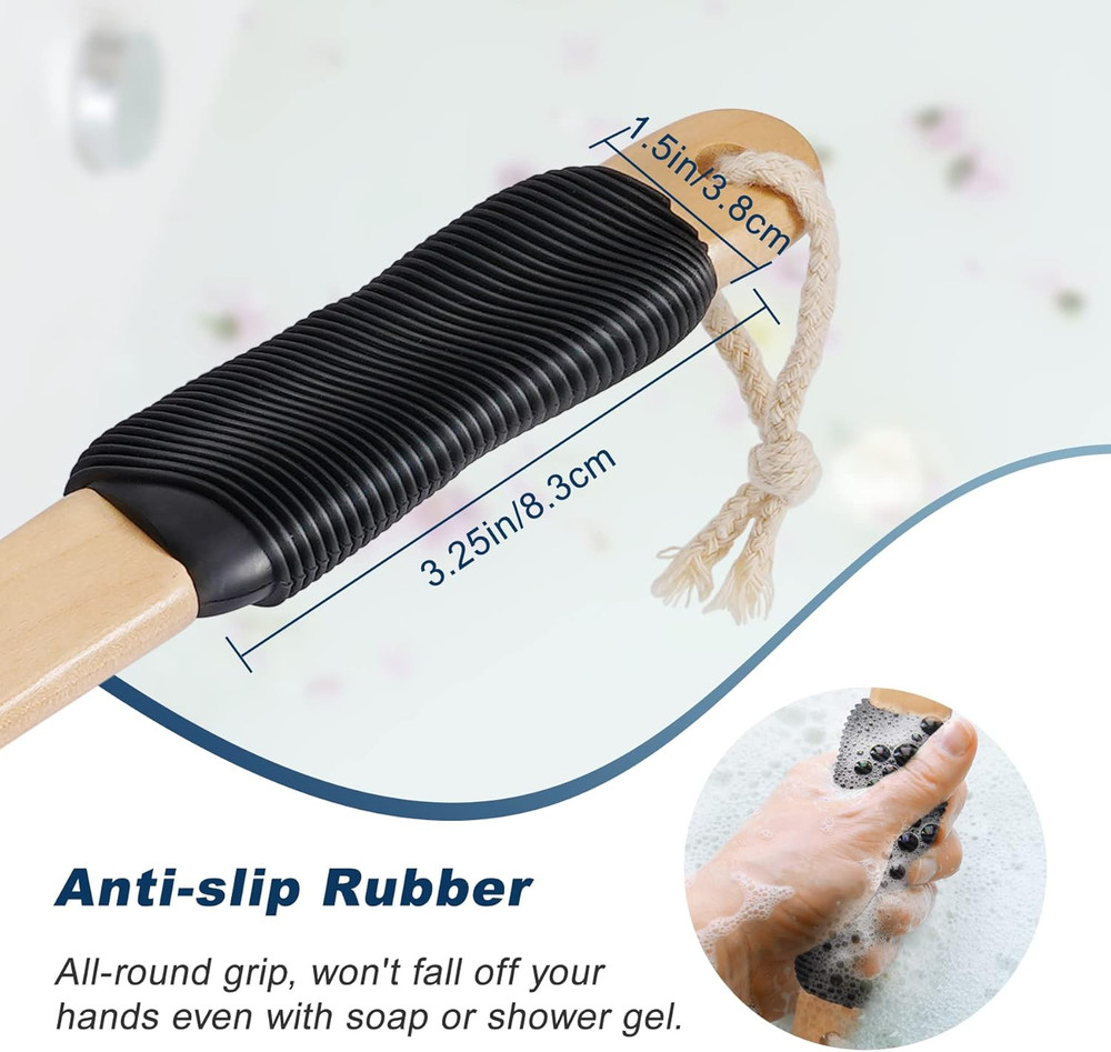 Long Handle Ergonomically Back Scrubber/Brush for Shower, Double Sided Exfoliati