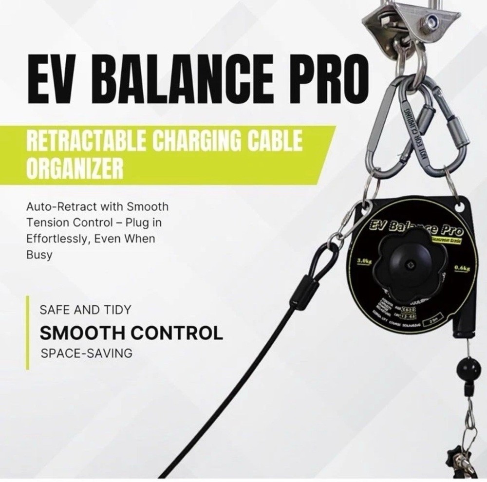 EV Overhead Retractable Organizer Management System for Tesla Adjustable Tension