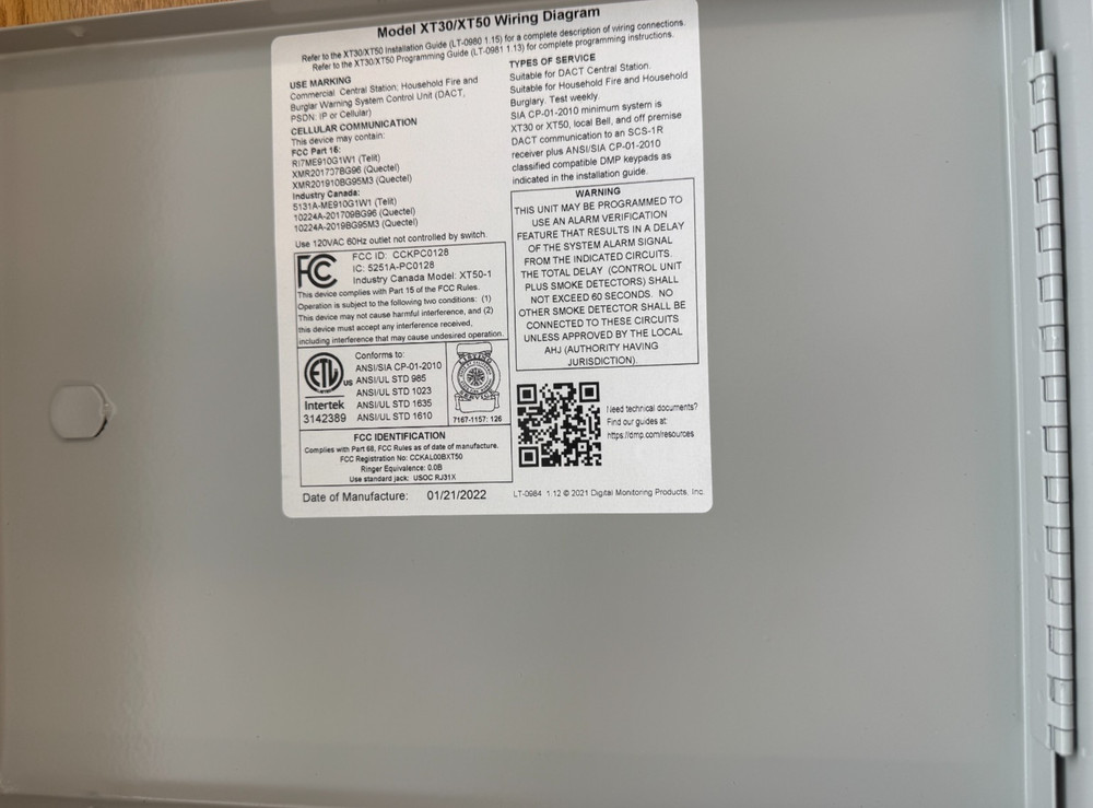 DMP XT30S-G Security System Command Processor Panel & Circuit Board