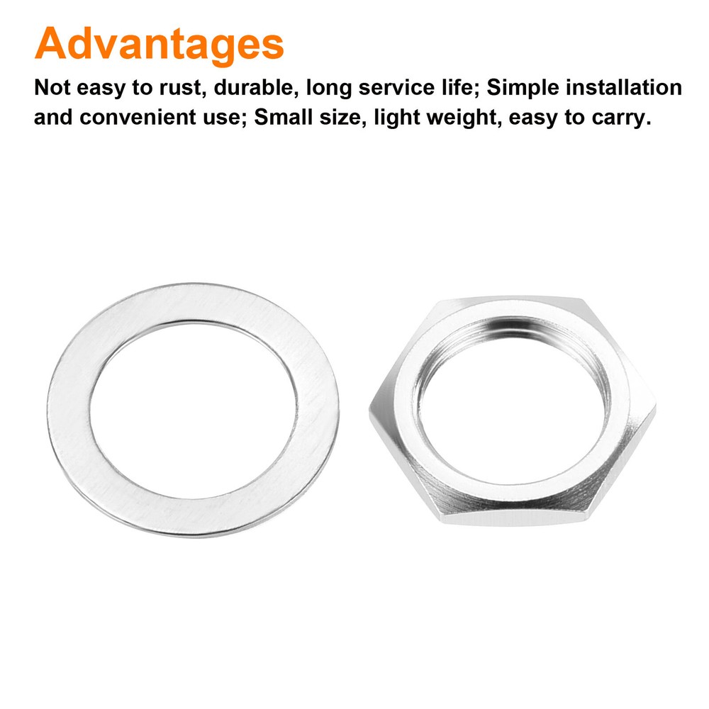 4 Set Guitar Nut and Washers 3/8" Guitar Input Output Jack Socket Nut Silver