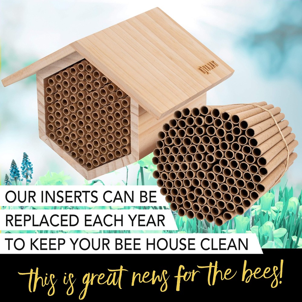 125 Pcs Mason Bee Paper Inserts Beekeeper Cardboard Replacement Inserts