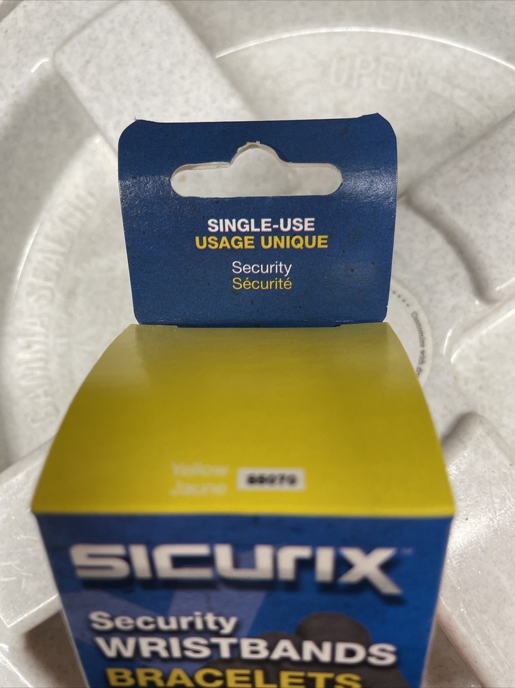 Security Wristbands Sequentially Numbered 10" x 0.75" Yellow 100/Pack 85070 W1