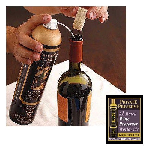 PRIVATE PRESERVE WINE PRESERVER INERT GAS AEROSOL WINE BOTTLE SPARGING SYSTEM