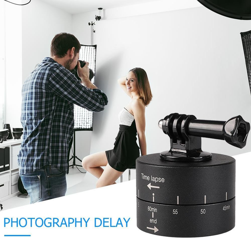 Panoramic Time Lapse Tripod Head Adapter Camera Mount 360 Timelapse Rotator Head