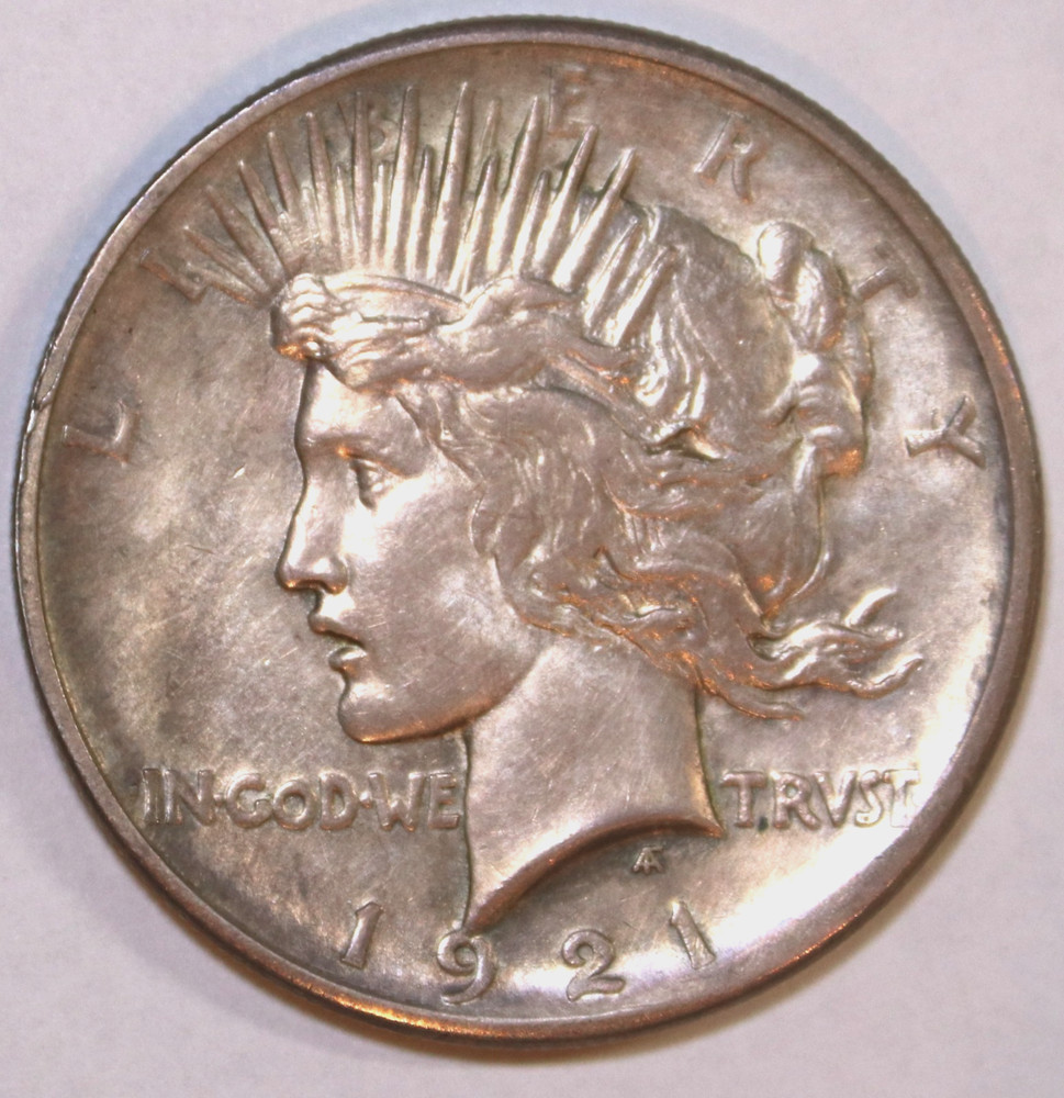 1921 Silver Peace Dollar - Uncirculated - Lightly Toned - #2963E