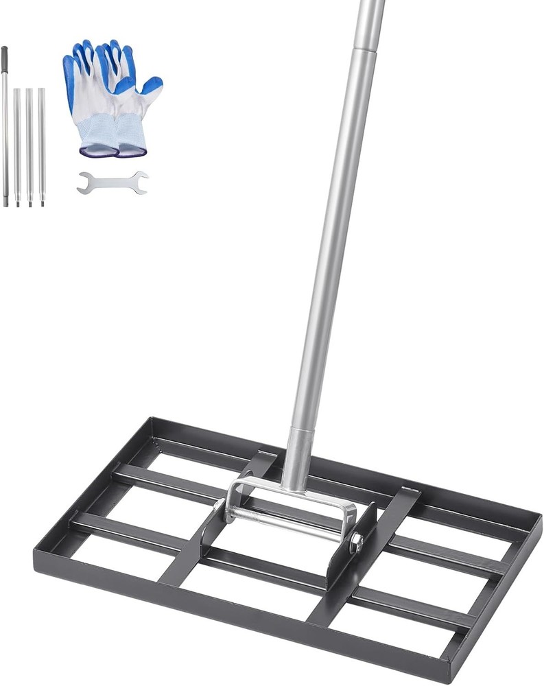Comfortable Garden Leveling Rake for Lawn & Golf Course - 5 Height Adjustable