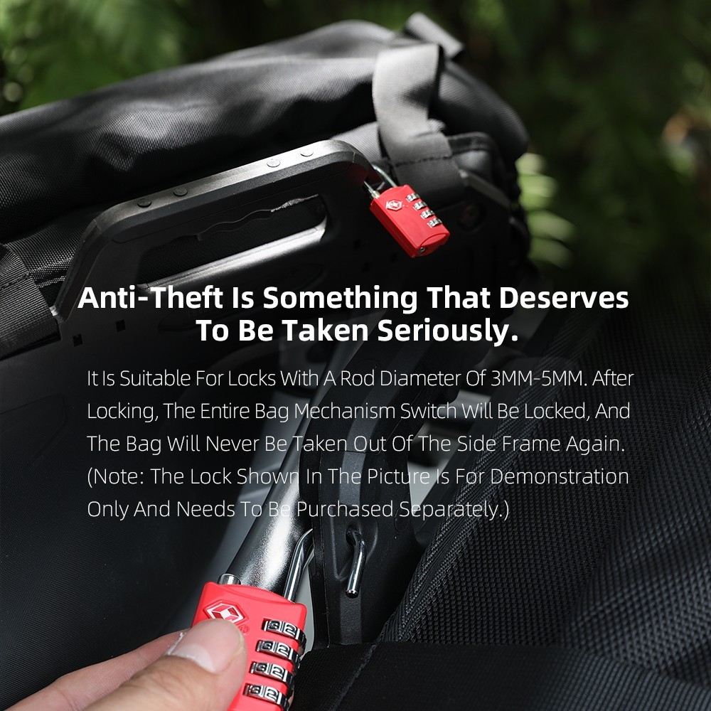 Rhinowalk Quick Release Saddle Bag 35L Waterproof with Lock Hole Molle System