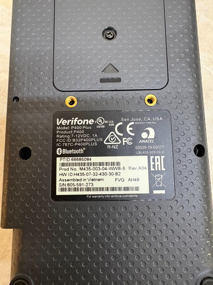 VeriFone P400 Plus Credit Card Reader -