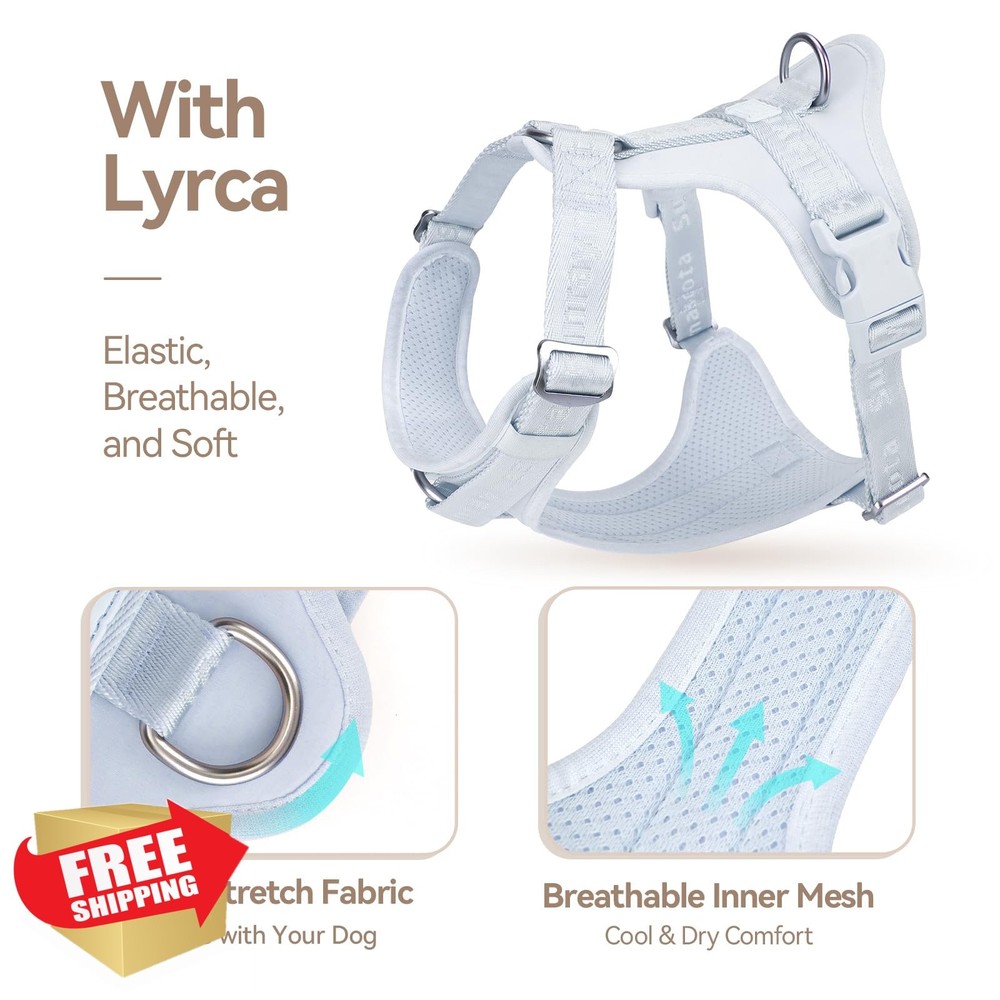 Sunraymascota No Pull Dog Harness, Breathable Mesh, Light Blue, S