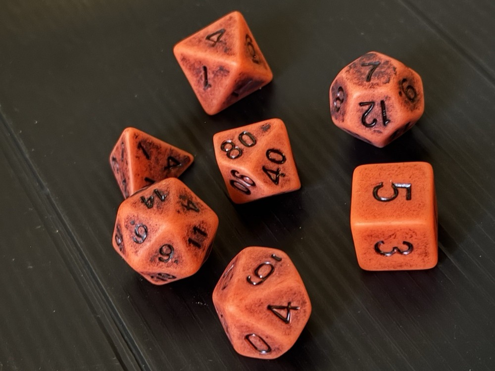Burnt Orange Dice Set 7 PCS
