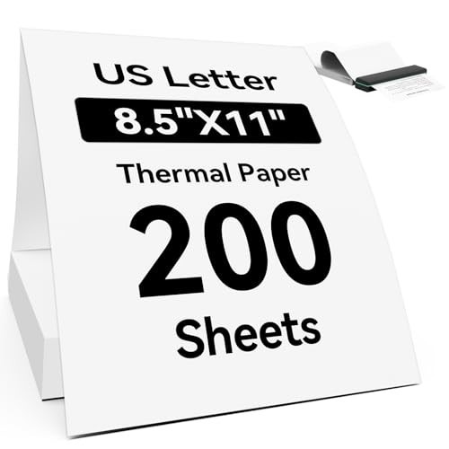 Continuous Folded Thermal Printer Paper 8.5"x11" - 200 Sheets, Moisture-Proof, U