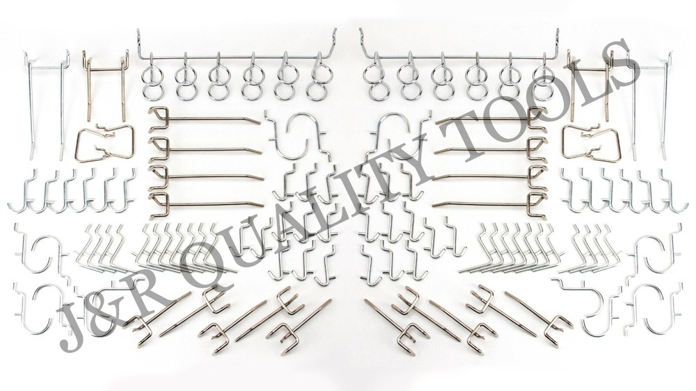 100Pc Pegboard Hook Assortment Kit Storage Shop Garage Organizing Tools Hanger