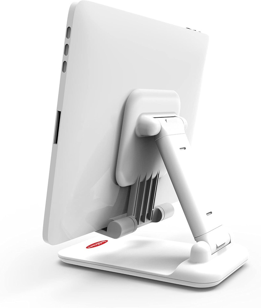 Doohickey Phone and Tablet Stand Adjustable and Foldable Hands Free White