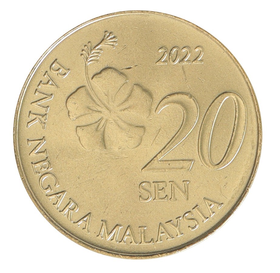 Malaysia 20 Sen, 2022, KM #203, Mint