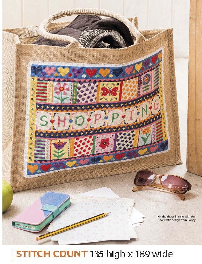 SHOPPING BAG  CROSS  STITCH PATTERN ONLY    ALS    AU