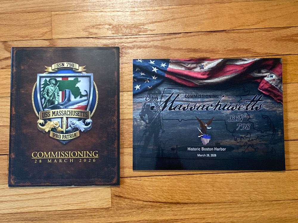USS Massachusetts SSN 798 Commissioning  Ceremony Programs