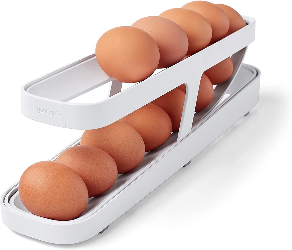 Rolldown™ Egg Dispenser, Space-Saving Rolling Eggs Dispenser and Organizer for R