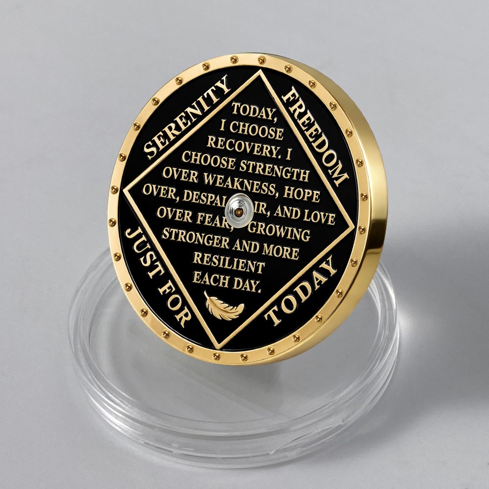 Pink Rotating Triangle 11 Year Sobriety Coin Narcotics Anonymous Medallion