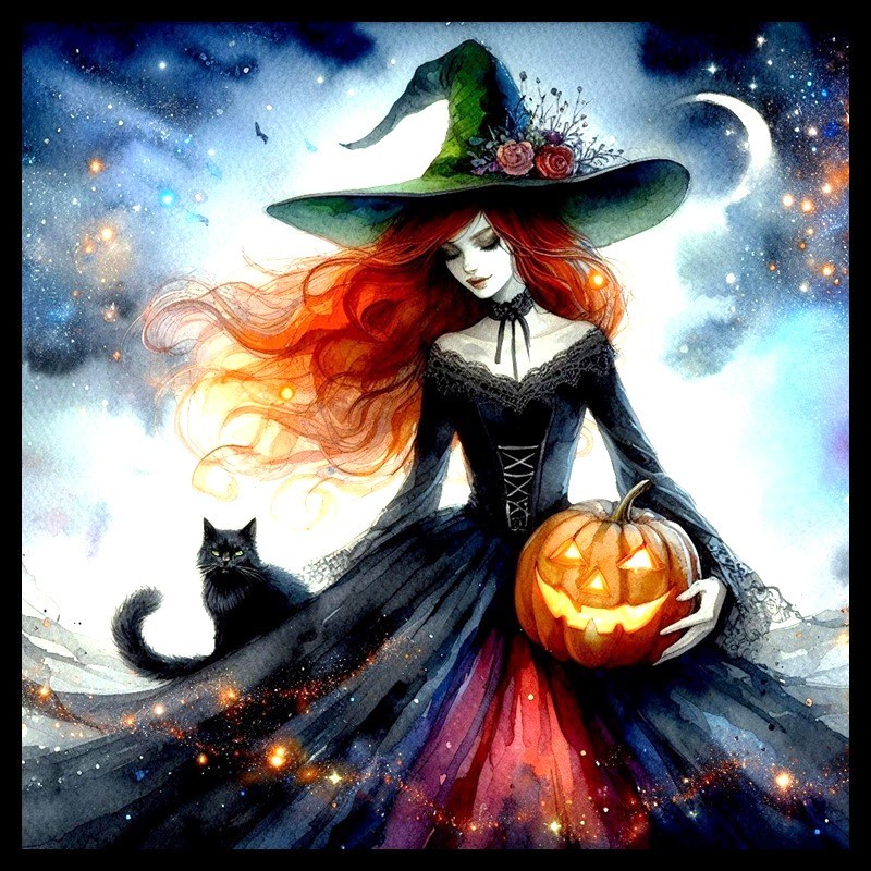 30 Custom Enchanting Halloween Witch Personalized Address Labels