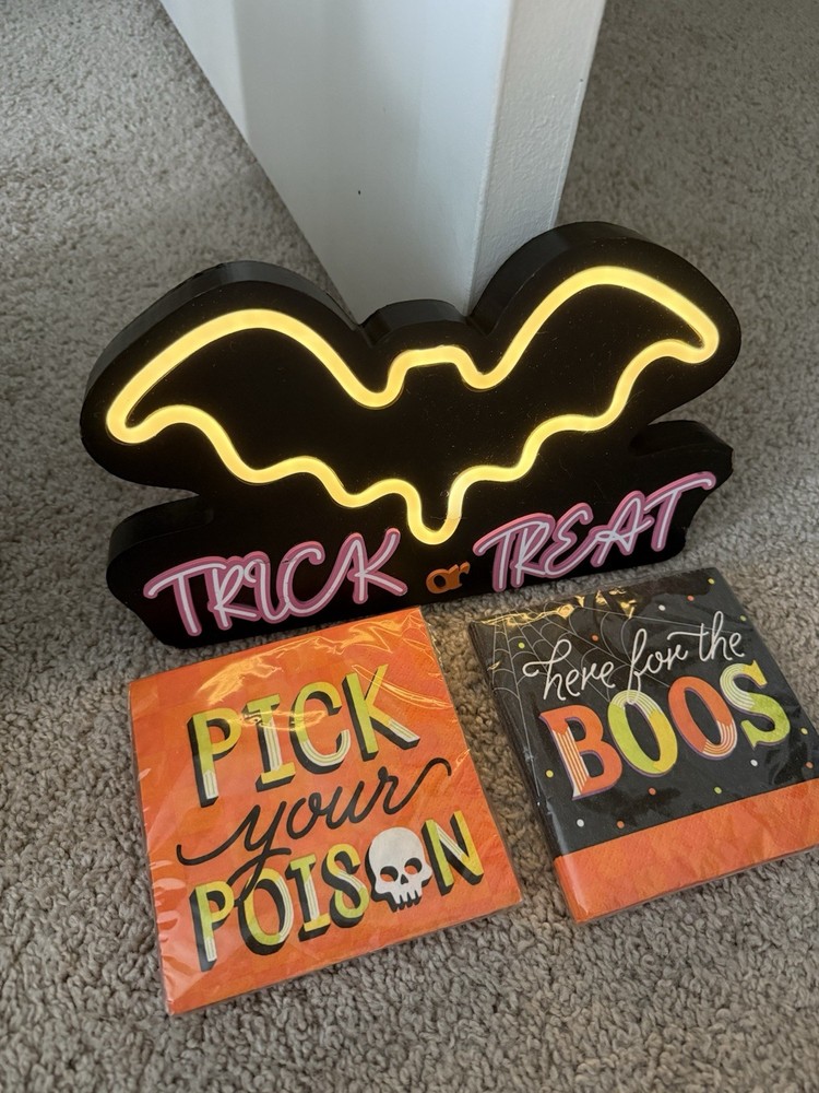 Halloween Led Light & Free Napkins Set of 2