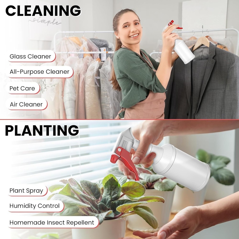 Spray Bottles (4 Pack,16 Oz), Refillable Empty Spray Bottles for Cleaning