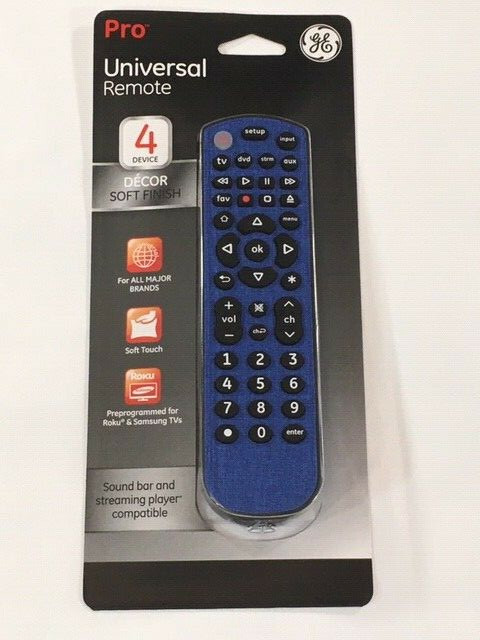 GE Pro Universal Remote 4 device 46577 Soft Touch Decor - Blue