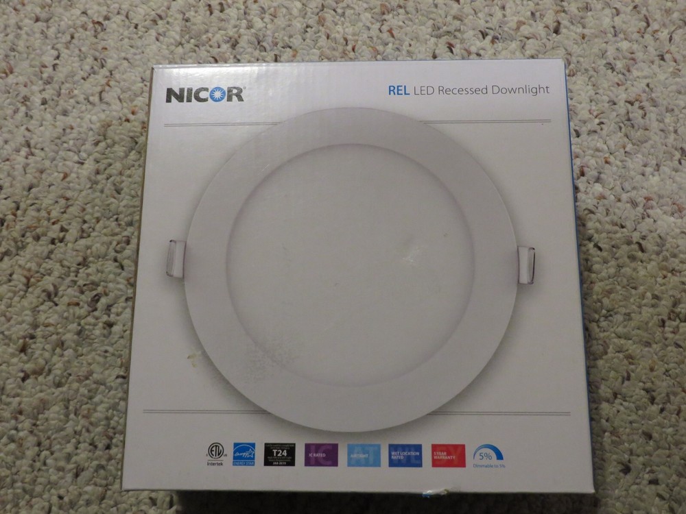 Nicor REL LED Recessed Downlight REL611205KRDWH 5000K