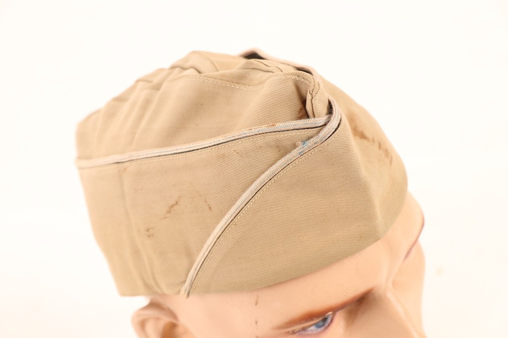 P160 WWII Tan Infantry Piped Named Overseas Cap