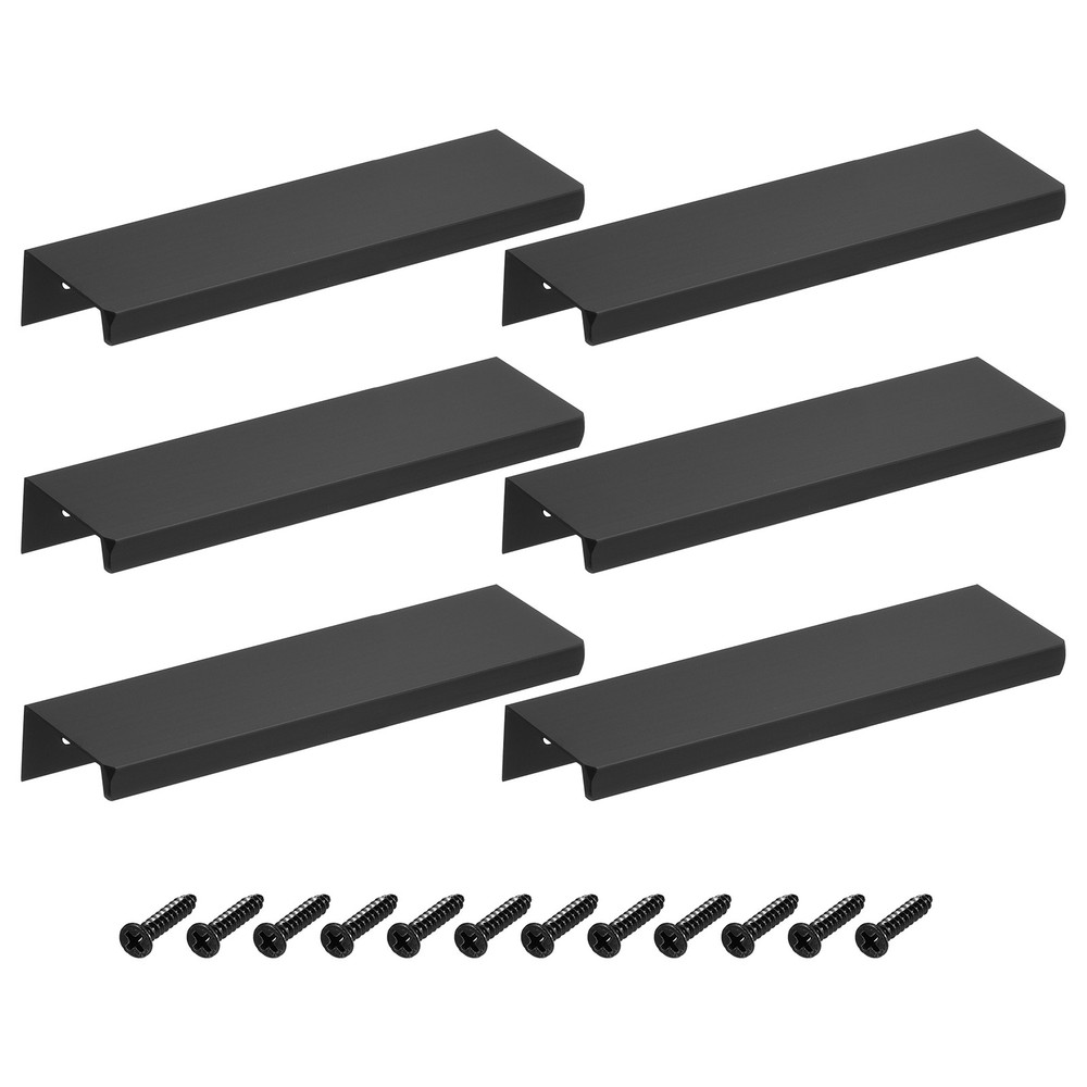 Cabinet Edge Finger Pull, 10pcs 120mm/4.72 Hidden Cabinet Pulls, Black