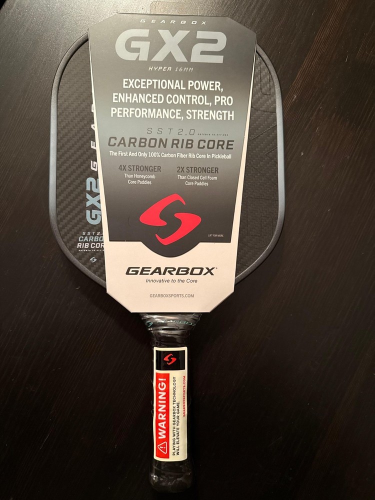 Gearbox GX2 Hyper SST 2.0 Pickleball Paddle with Carbon Rib Core 16mm