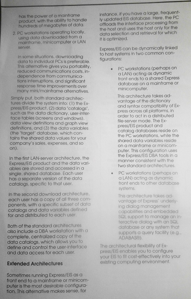 1990 Express/EIS brochure, by Information Resources Inc.