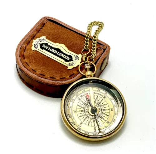 Vintage Handmade Solid Brass Nautical Pocket Compass Adventure Gift