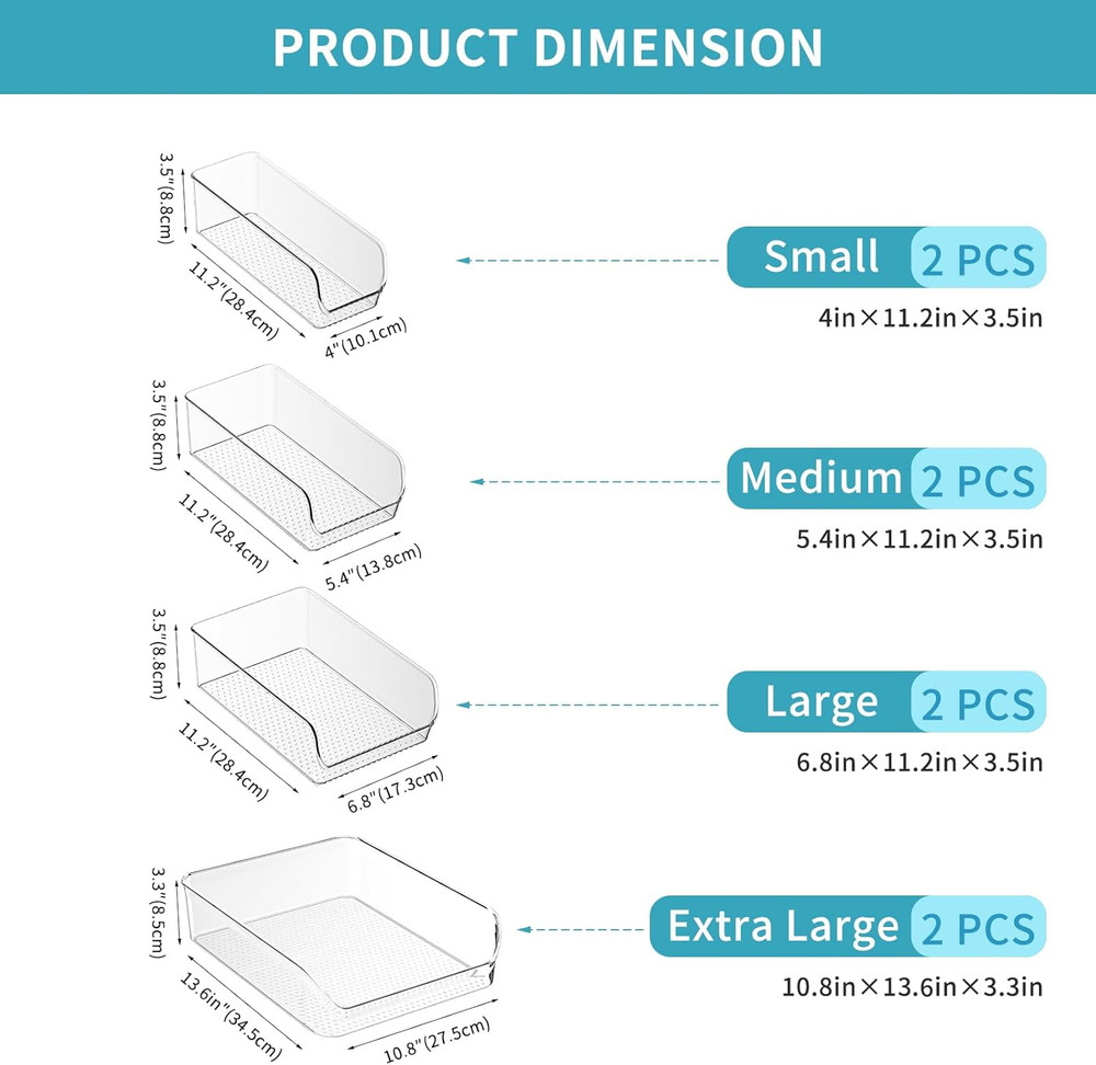 Clear Organizing Bins for Total Home Organization - Multi-Purpose Storage Soluti