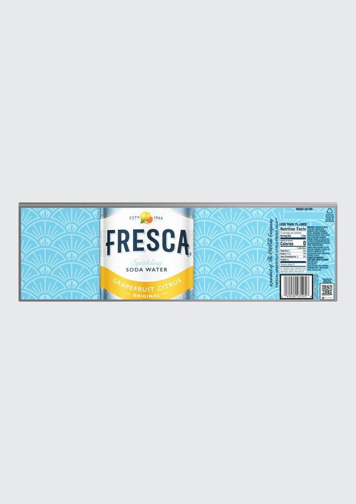 Fresca Grapefruit Citrus Sparkling Soda Water 12 oz Cans 12 Pack Zero Sugar