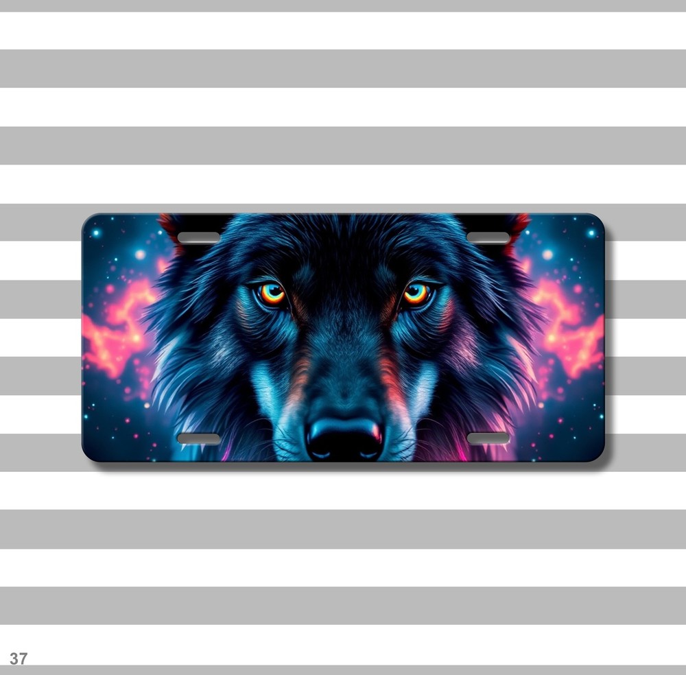 Intense Wolf License Plate Add Text Front Plate Special Gift