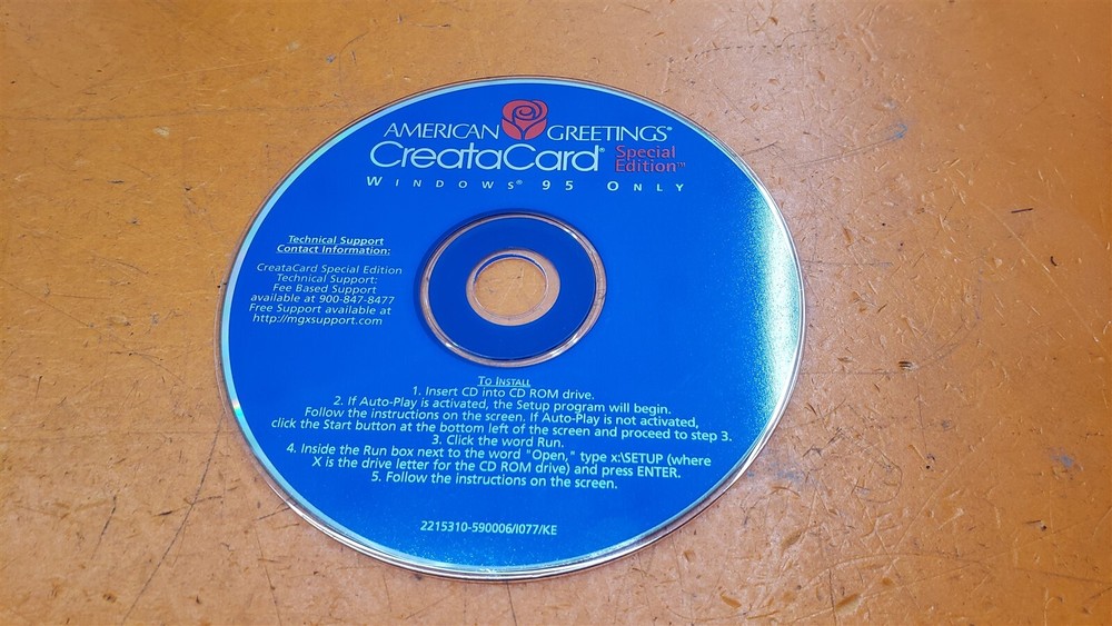 ⭐️⭐️⭐️⭐️⭐️Vintage American Greeting CreataCard Special Edition Windows Disc Only